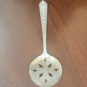 Vintage Regal Pure Silver Plate Slotted Serving Spoon With Intricate Floral Cuto
